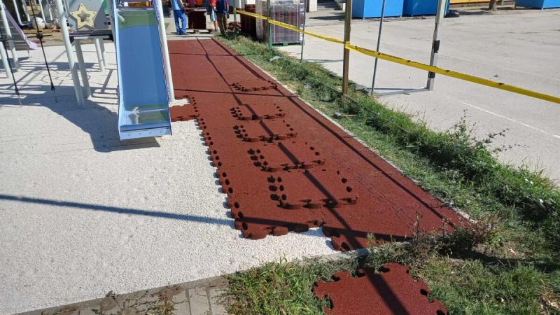 Esésvédő préselt gumiburkolat telepítése